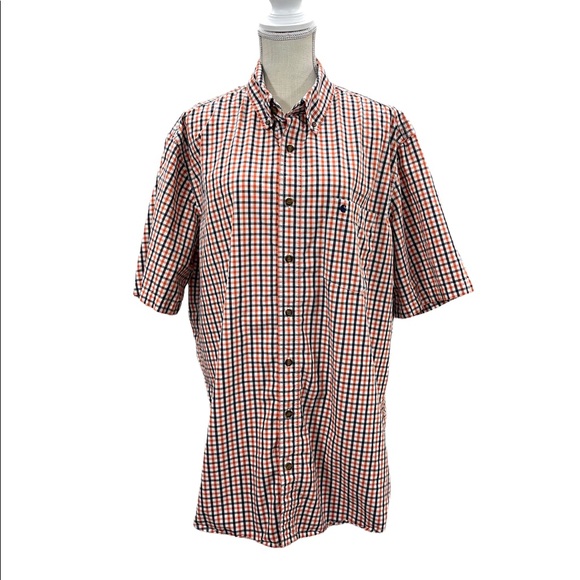 Carhartt Other - CARHARTT Mens Plaid Short Sleeve Button Down Shirt Size XL Tall